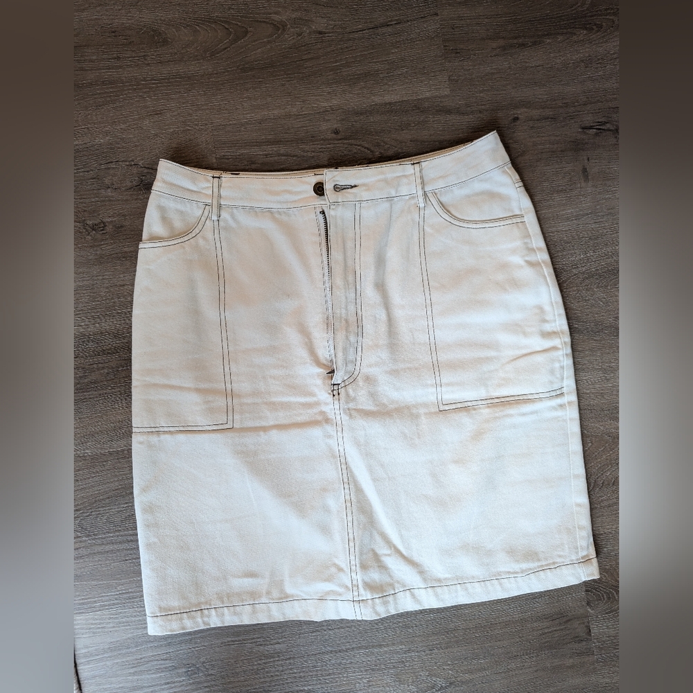 ROOLE White Denim Skirt